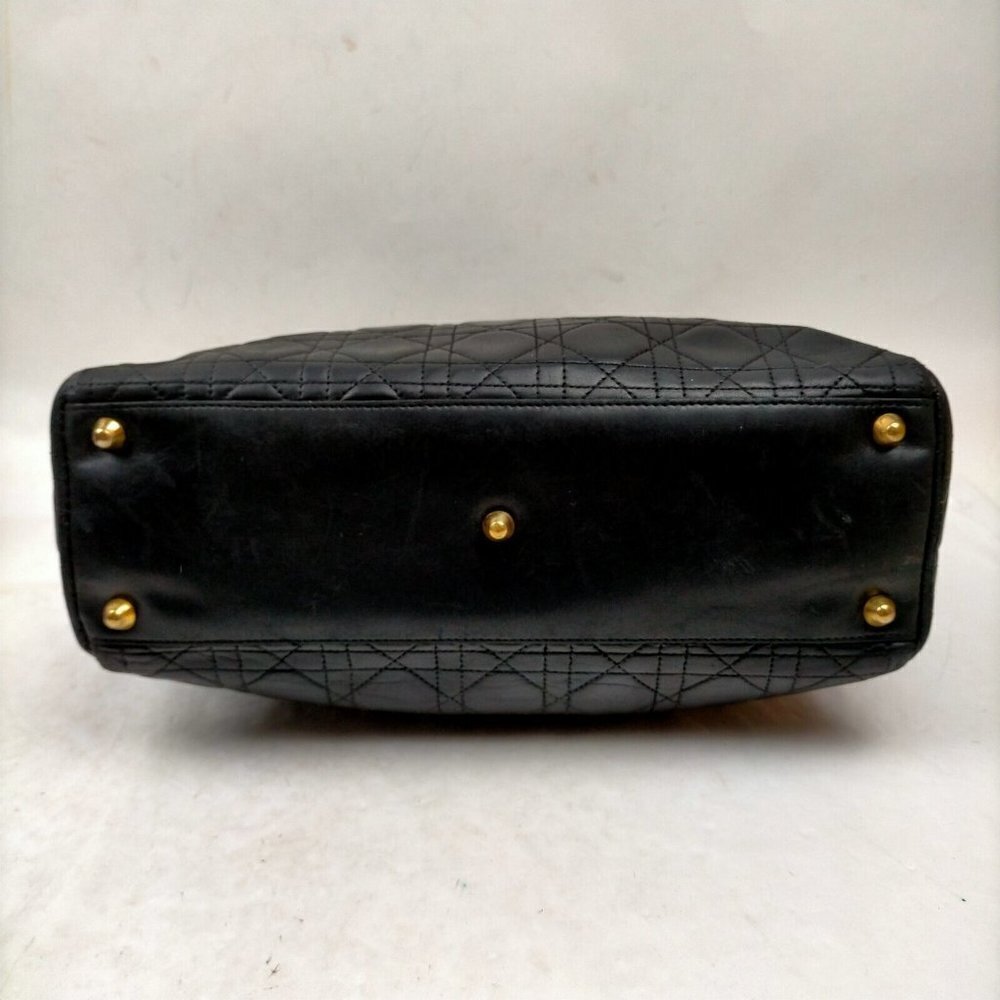 Christian Dior Lady Hand Bag Black Leather - Picture 4 of 9
